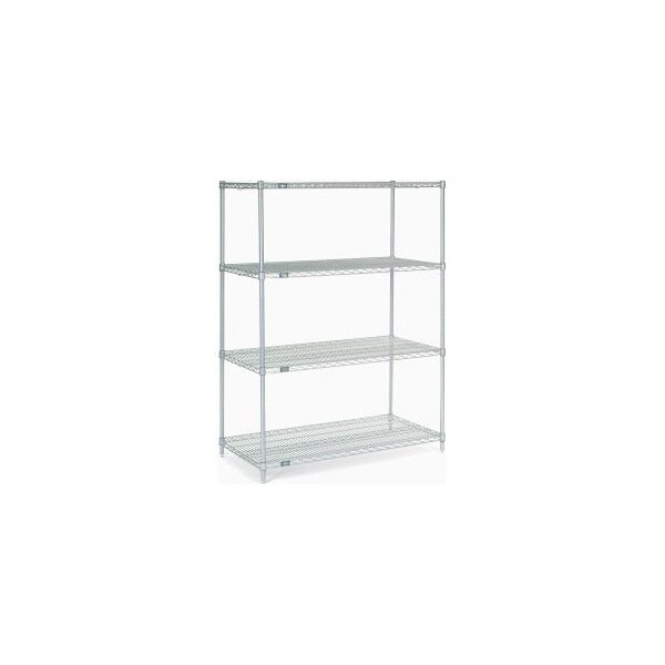 Global Equipment Nexel Stainless Steel Wire Shelving Starter 48"W x 24"D x 63"H 24486S - main